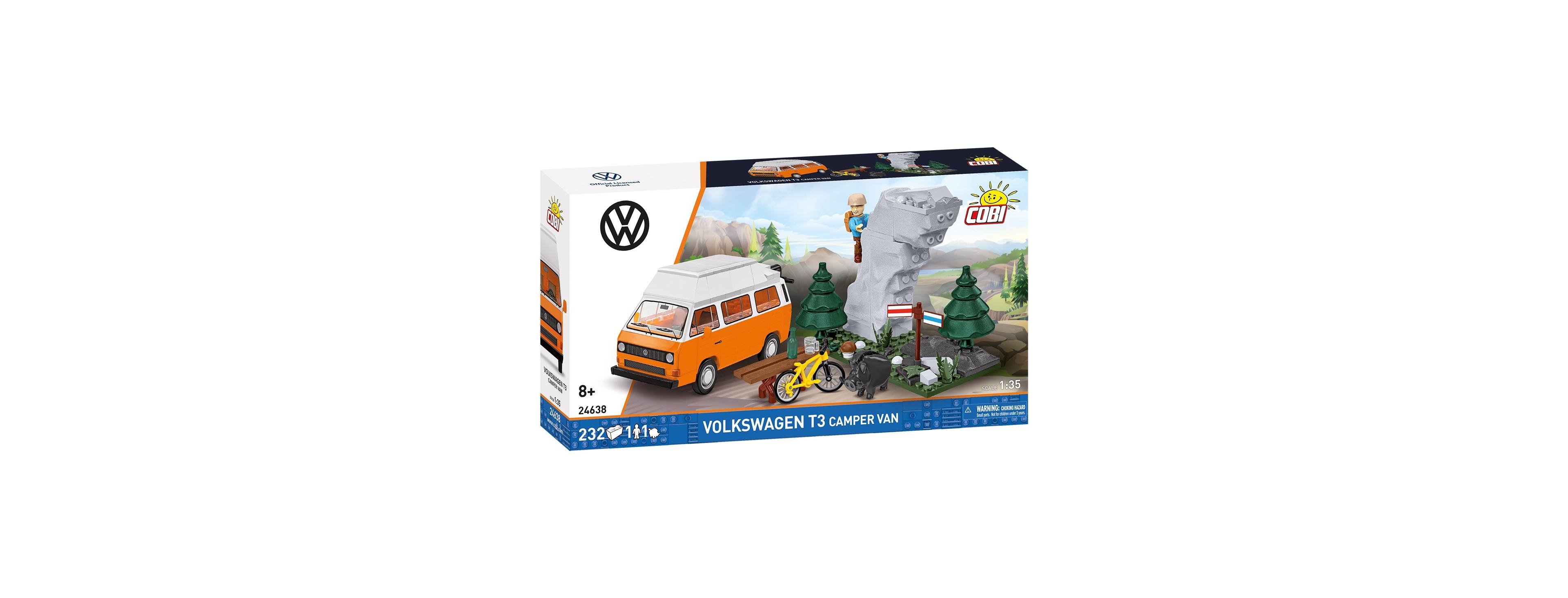 Cobi Volkswagen T3 Camper Van Action Town 232-Piece Building Set, Ages 7+