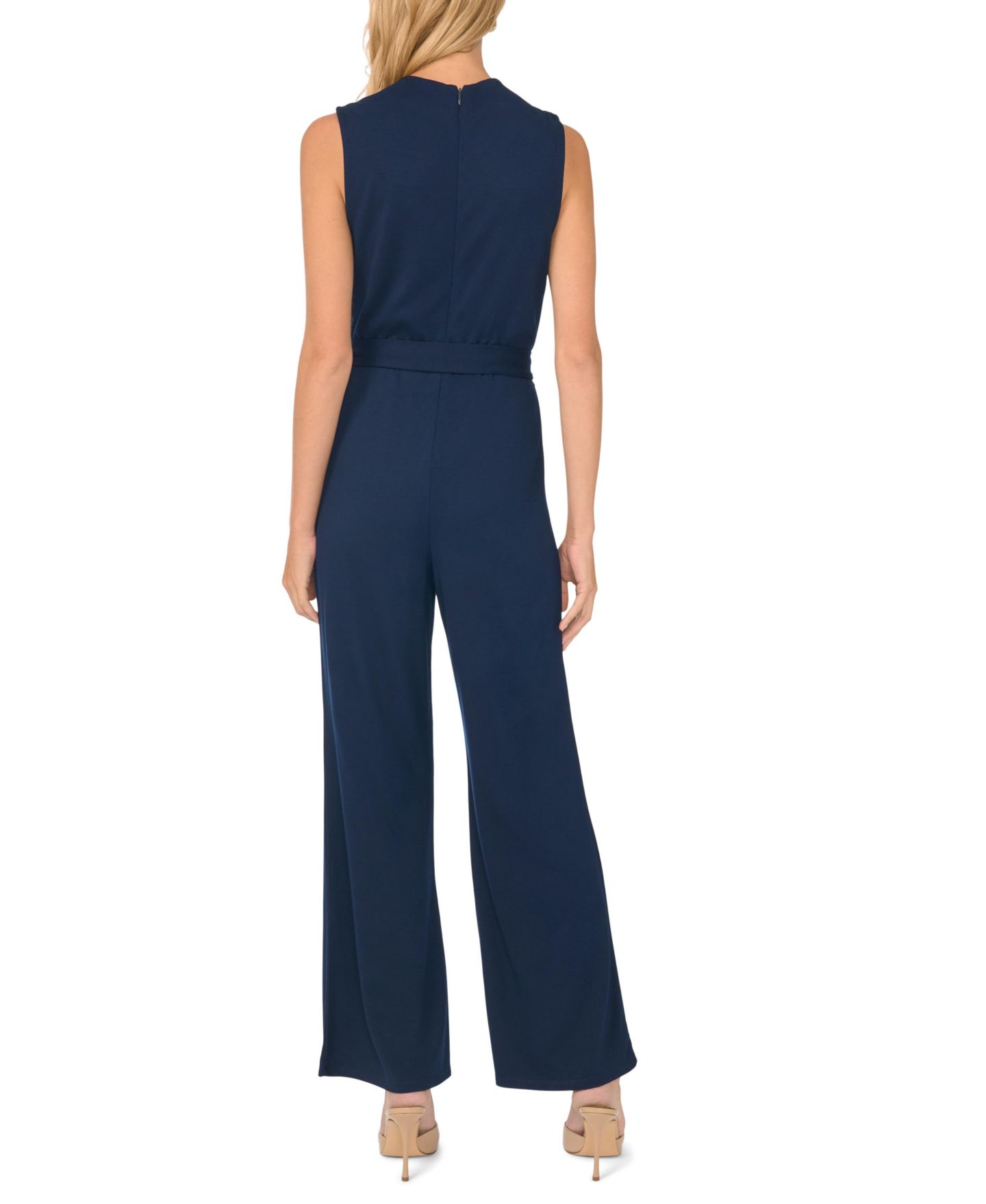 Женский комбинезон Vince Camuto Sleeveless Crewneck Wide-Leg Jumpsuit, цвет: Тёмно-синий — фото 4