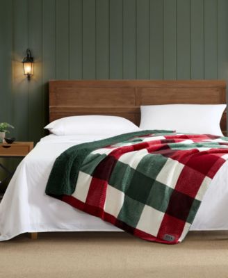 Mountain Fall Plaid Printed Plush Throw, 70" X 50"
