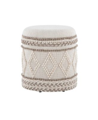 Tahoe 18" Handwoven Wool Knotted Storage Ottoman