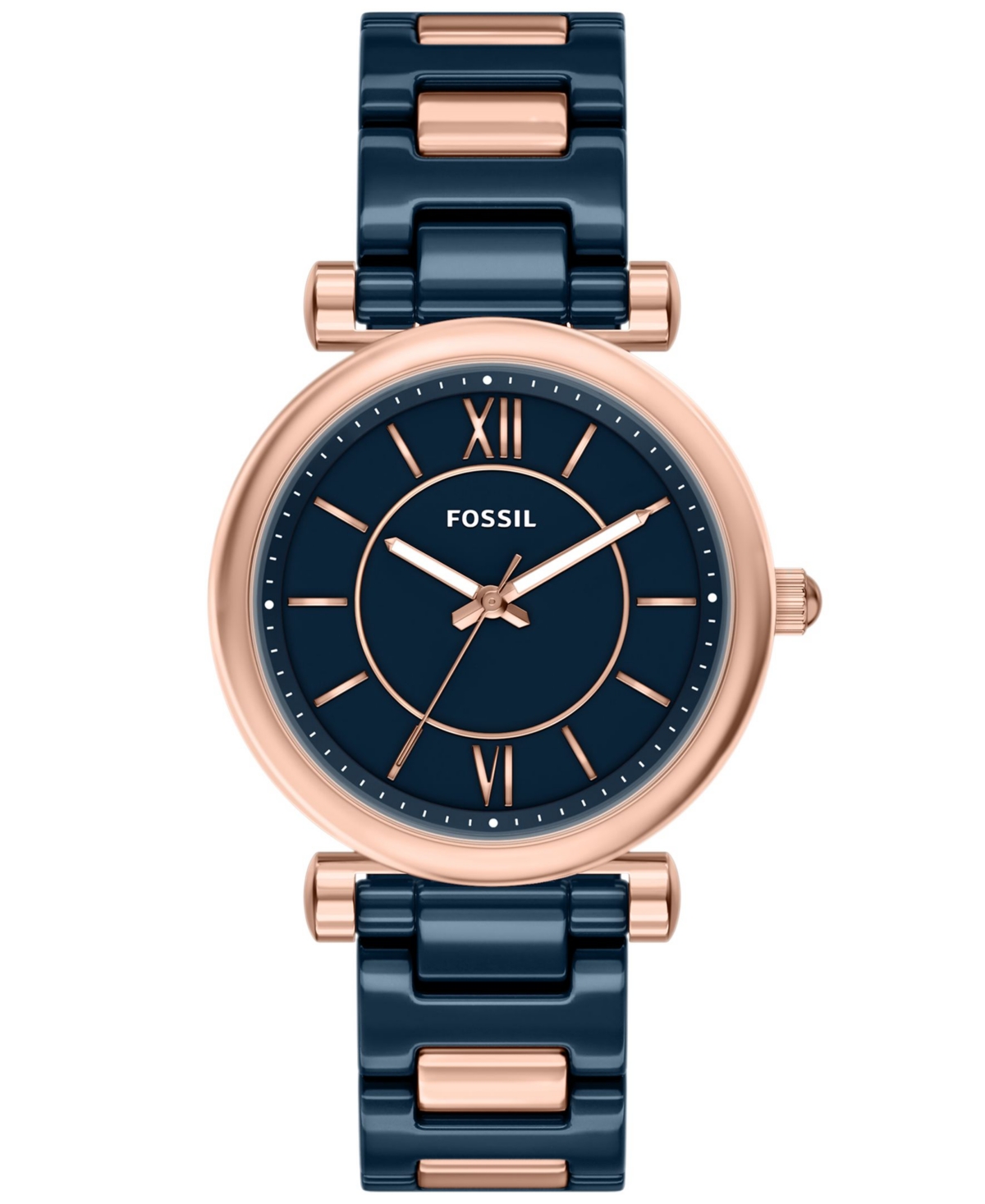 Fossil Women's Carlie Quartz Water-Resistant Round Stainless Steel Bracelet Watch, 38mm - Two-Tone