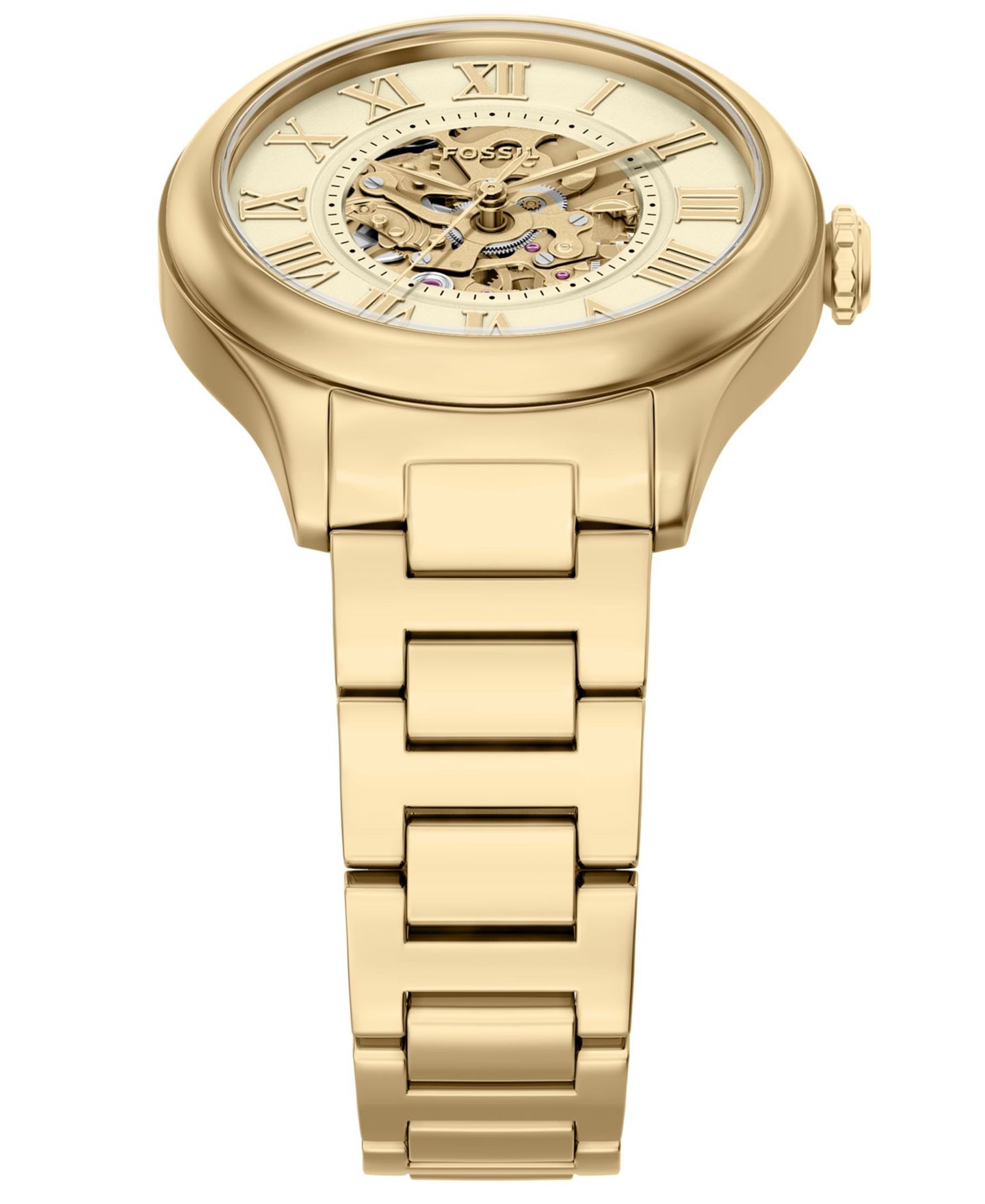 Женские часы Fossil Automatic Water-Resistant Gold Stainless Steel Bracelet Watch 36mm — фото 5