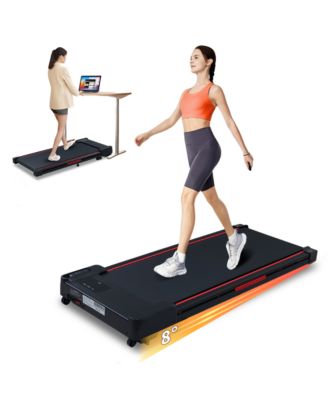 Under Desk Walking Treadmill with 8degree(s) Manual Incline, 2.25HP Brushed Motor, LED Display, 1.0 6.0KM/H Adjustable Speed