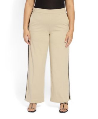 Plus Size Brinne Wide-Leg Side-Stripe Trousers