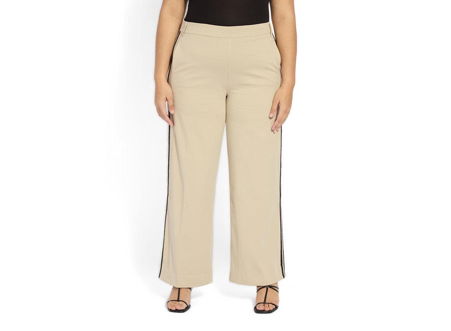Plus Size Brinne Wide-Leg Side-Stripe Trousers