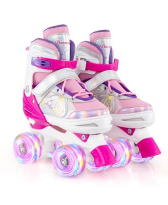 Adjustable Quad Roller Skates for Teens with Battery-Free Light-Up Wheels Ages 13 Plus