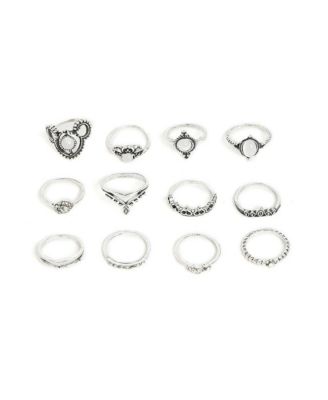 Women's Silver-Tone Statement Cocktail Rings, Set