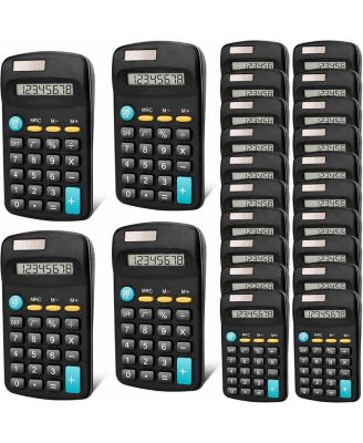 24 Pack Mini Handheld Calculators 8 Digit Display Dual Power For Office School Home