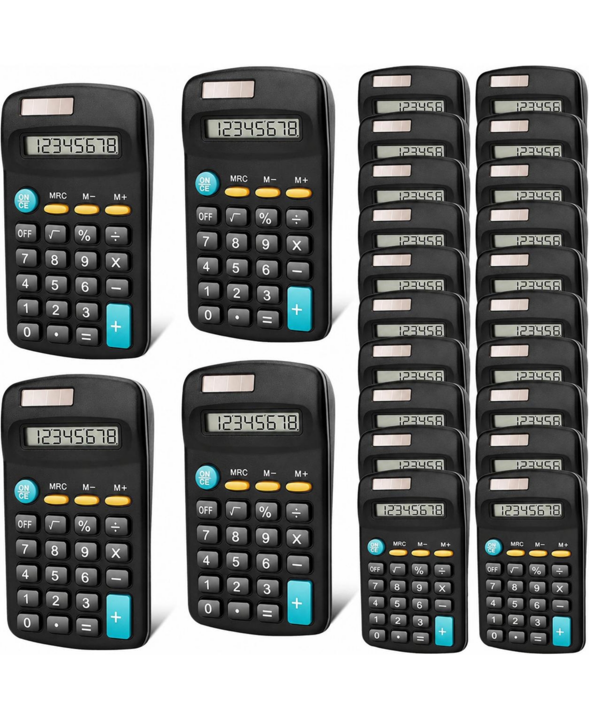 Four Candies 24 Pack Mini Handheld Calculators 8 Digit Display Dual Power For Office School Home