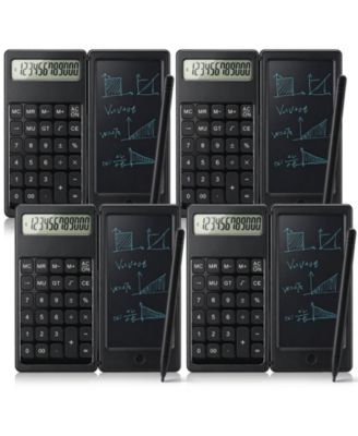 4 Pack 12 Digit Large Display Calculator With Notepad Stylus Pen Portable Foldable Desktop Calculators