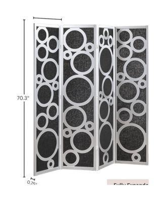 4-Panel Room Divider, Decorative Folding Freestanding Privacy Screen