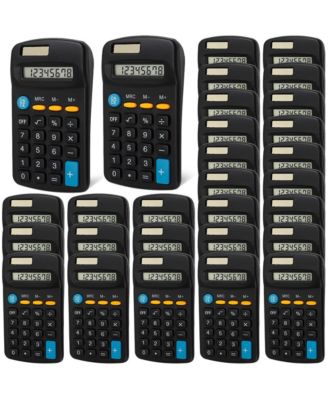 24 Pack Pocket Calculators 8 Digit Display Dual Power For School Office Home
