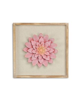 12" X 13 Flower Wood and Metal Wall Decor