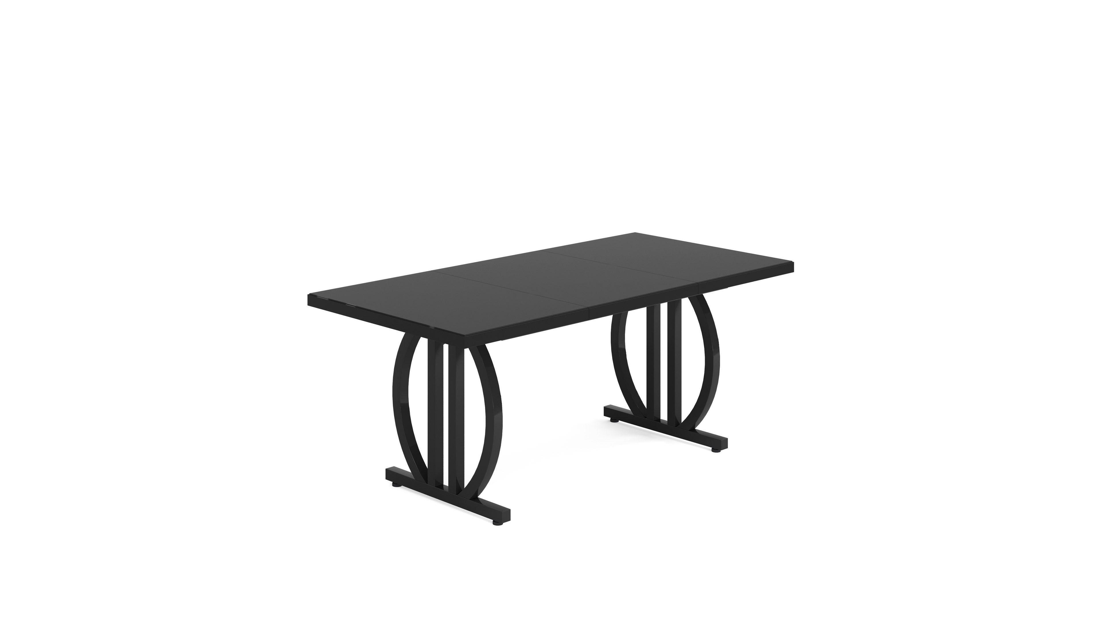 Slickblue Modern Dining Table for 4 to 6 People with Metal Frame for Dining Room