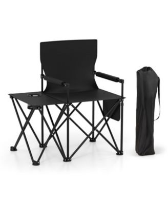 Outdoor Chair, Folding Design, Cup Holders, 330 lb Capacity for Camping, Travel and Outdoor Activities
