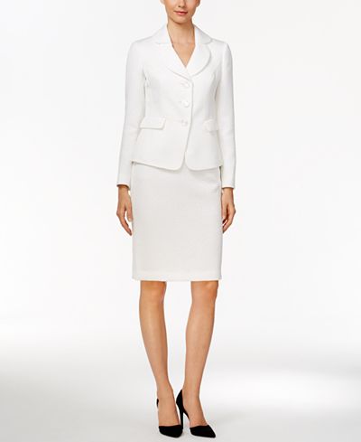 Le Suit Three-Button Jacquard Skirt Suit