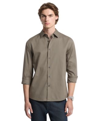 Men's Stretch Button-Front Solid Shirt  