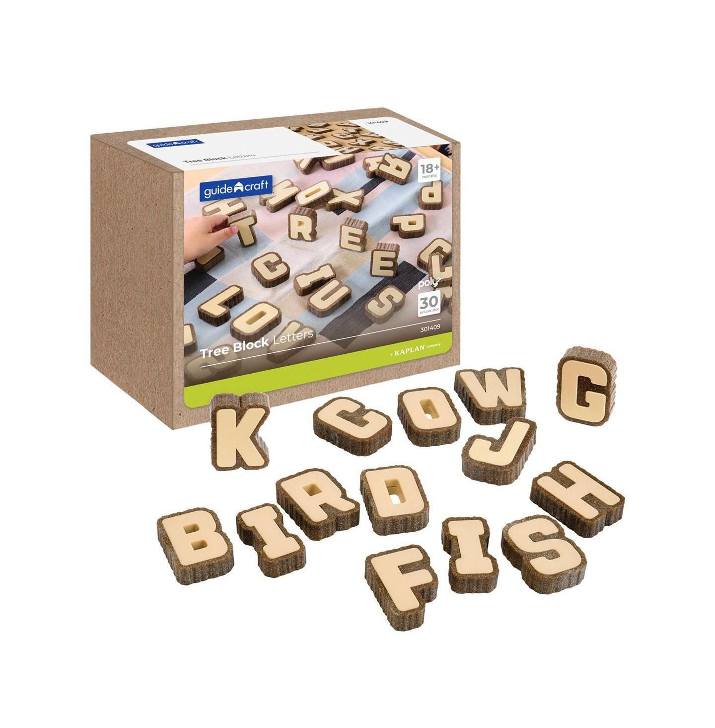 Детские кубики-буквы Kaplan Early Learning Bark Block Letters, 36 шт., от 18 месяцев, цвет: Коричневый — фото 1