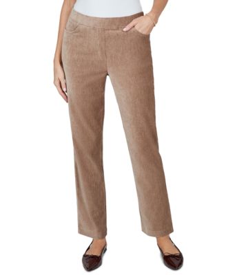 Petite Classics Pull-On Straight Corduroy Pants