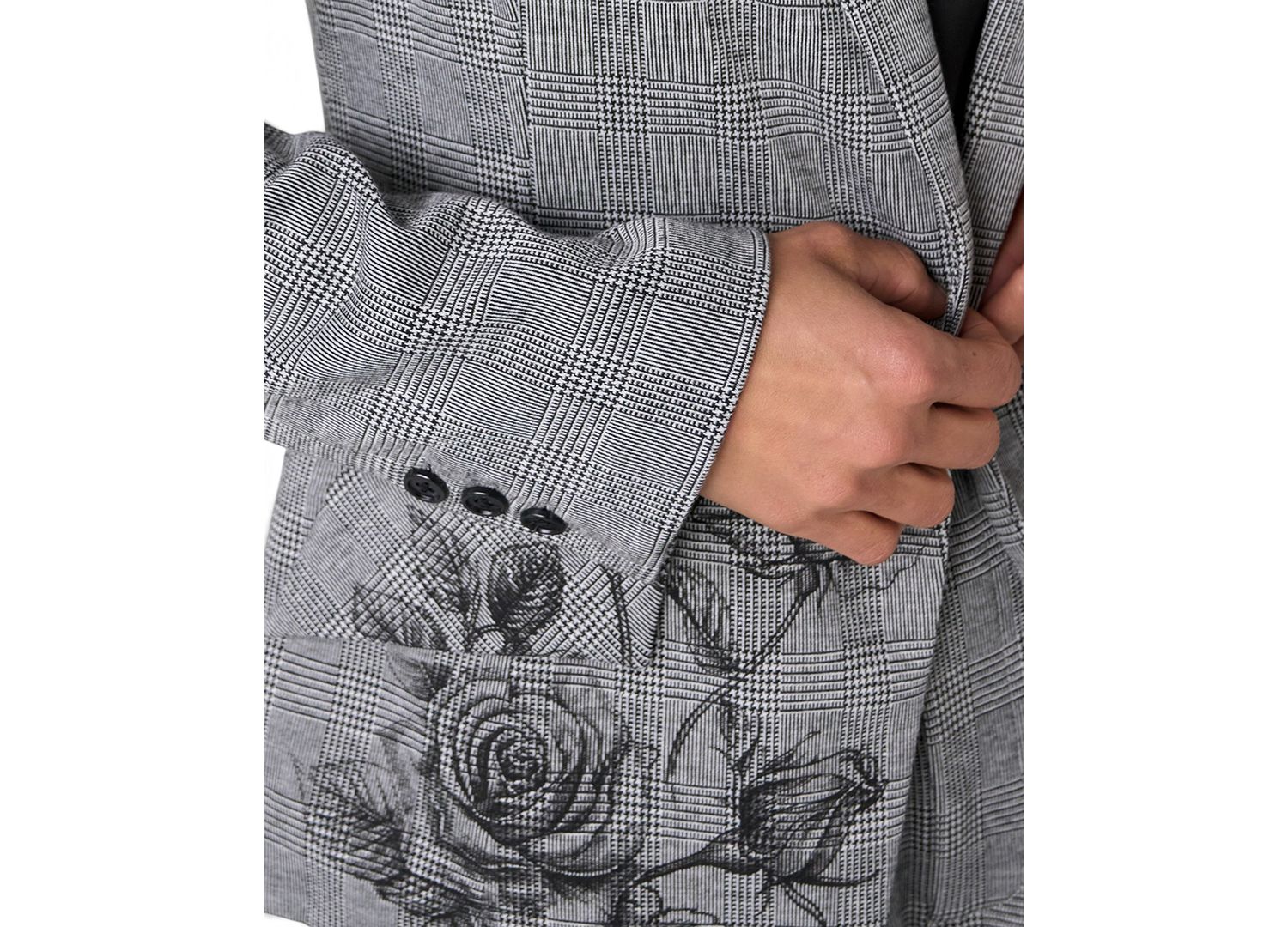 Women's Plaid Notch-Collar Blazer