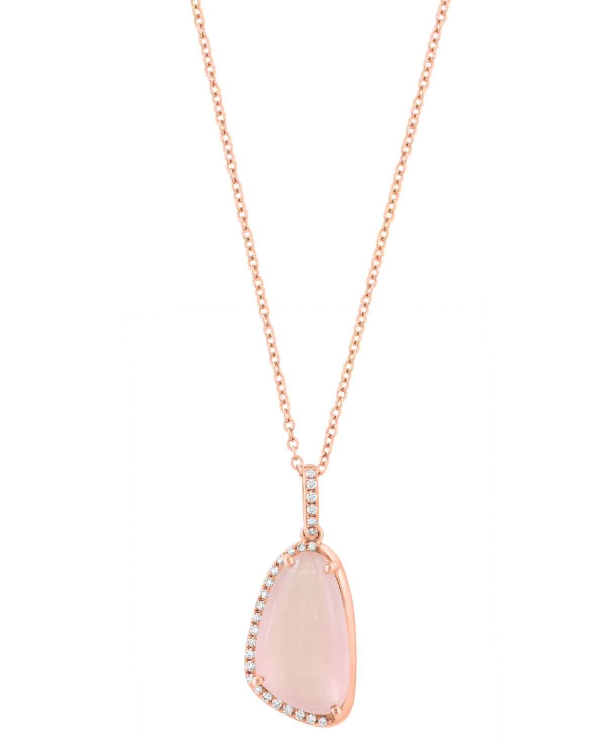 Effy Collection Quartz and Diamond Pendant Necklace (Quartz 6-3/4 ct. t.w., Diamond 1/10 ct. t.w.) in 14k Rose Gold - Rose Gold