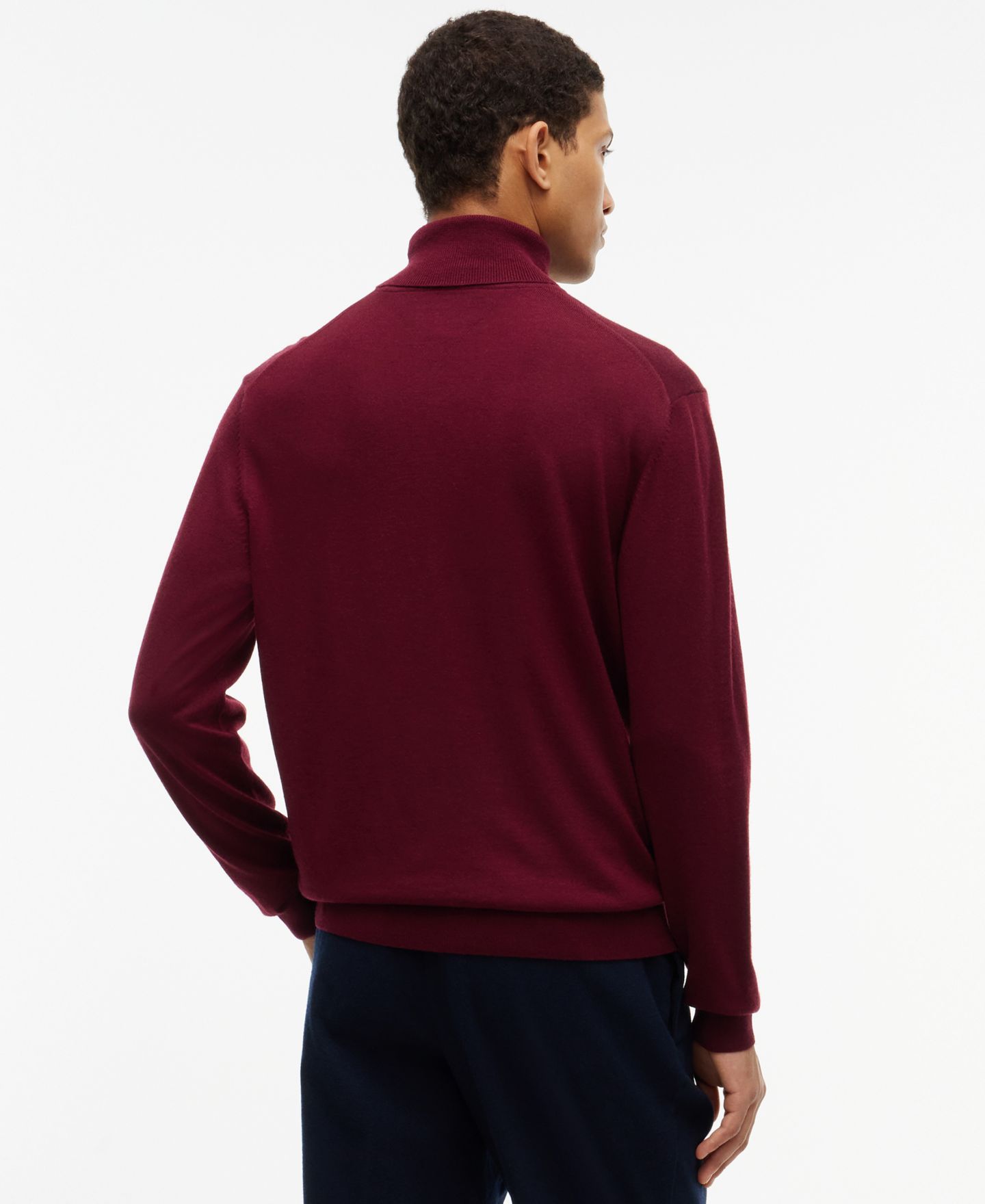 Мужской свитер-водолазка из мериносовой шерсти Tommy Hilfiger New York, цвет: Бордовый — фото 4
