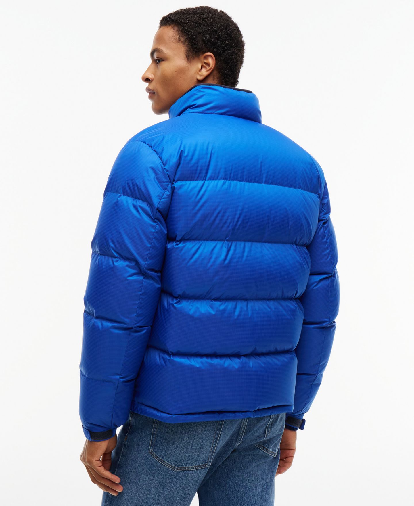 Мужская куртка Tommy Hilfiger Ripstop Stand-Collar Puffer, цвет: Синий — фото 5