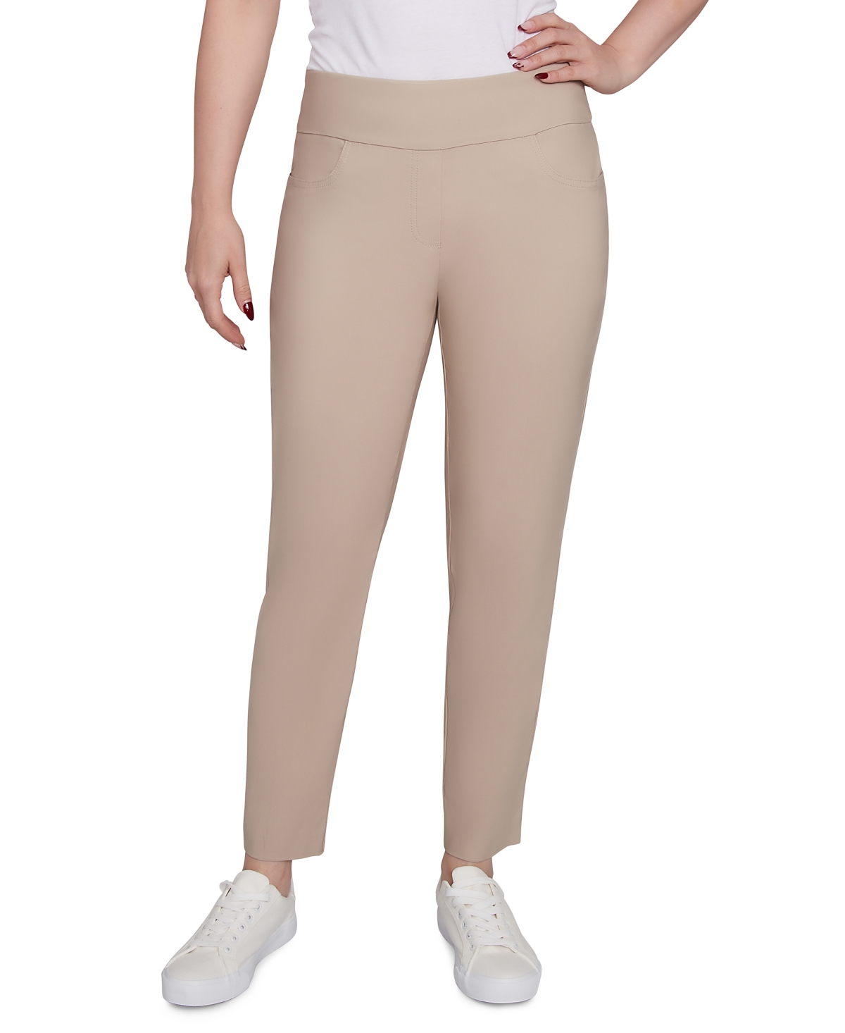 Ruby Rd. Petite Comfort Silky Tech Pull-on Ankle Pants In Chino