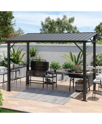 12 x 6 FT Steel Hardtop Grill Gazebo