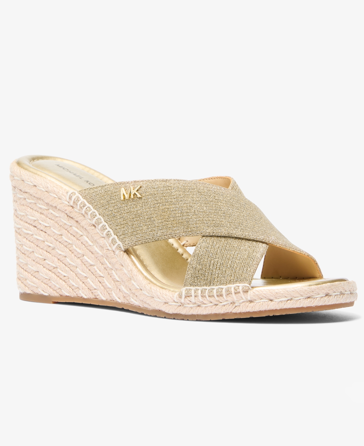 Michael Kors Women's Kenzie Slip-On Wedge Sandals - Pale Gold