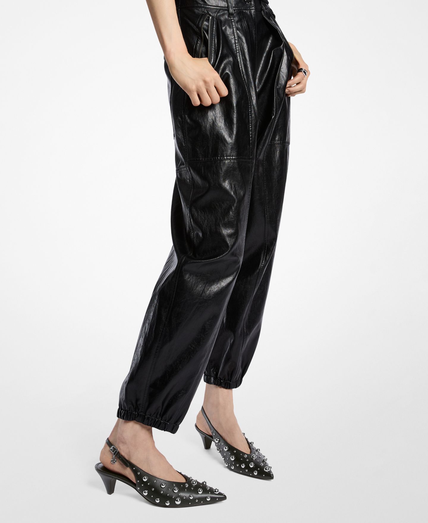 Женские туфли Michael Kors Tonya Slingback Kitten Heel Pointed Toe, цвет: Чёрный — фото 5