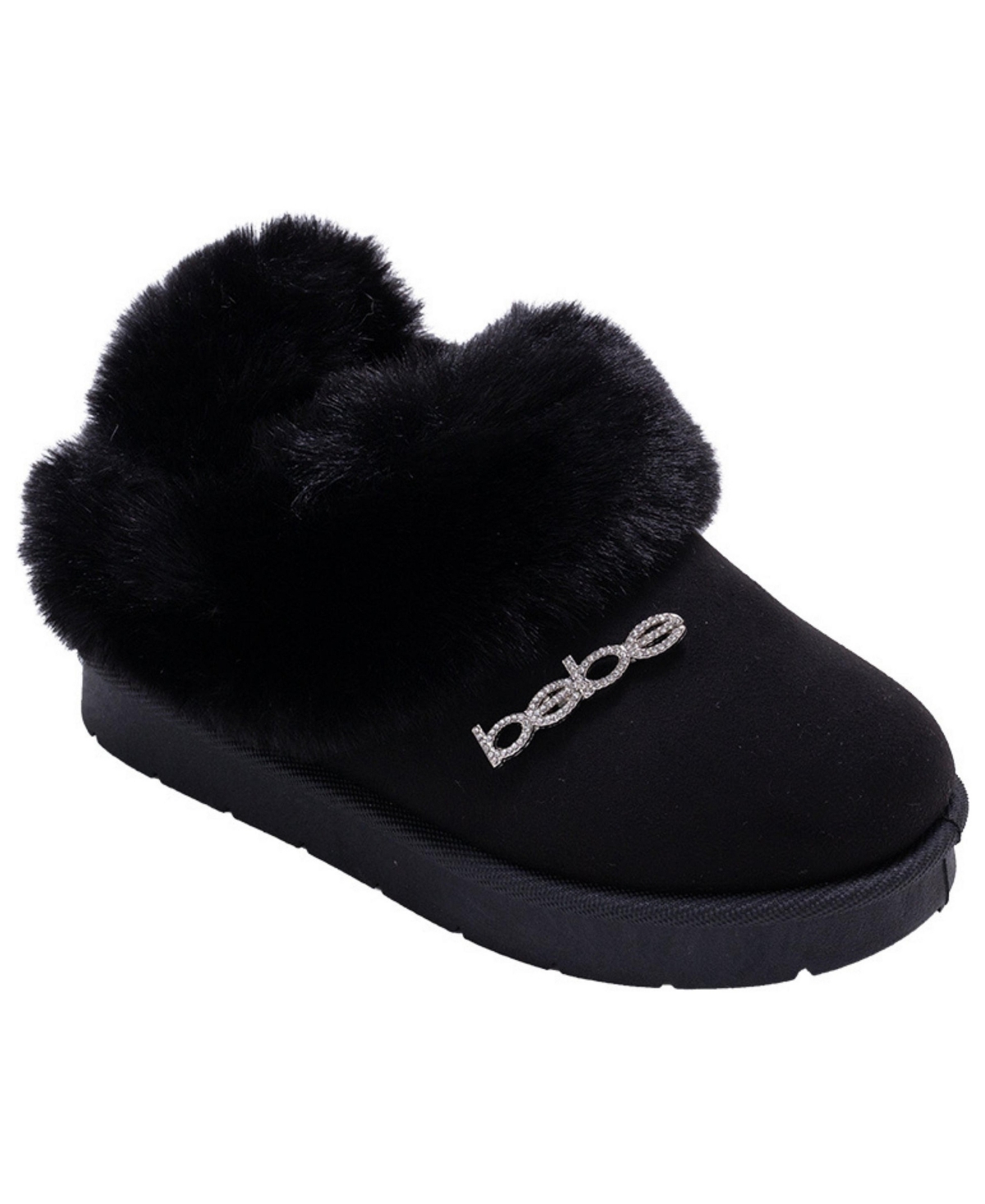 Bebe Little Girls Faux Fur Microsuede Slipper
