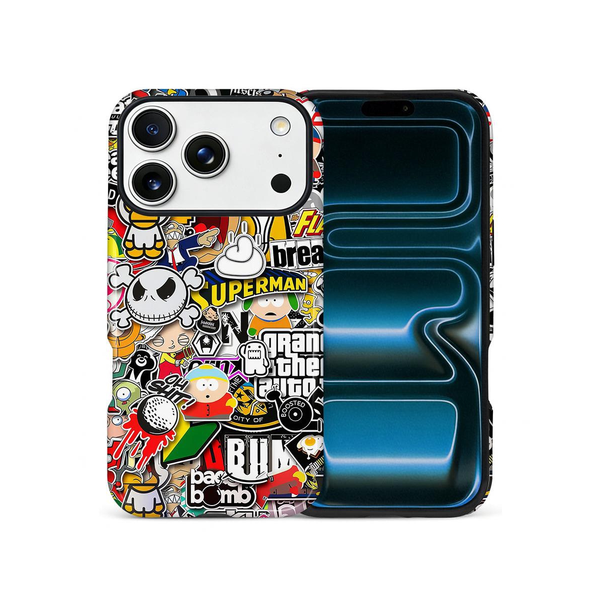 Lisen Phone Case Compatible with Apple iPhone 17 Pro Max, 2-Layer Durable, Stickers Bomb 2 - Stickers bomb 2 for iphone 17 pro m