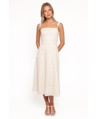 Women's Clarissa Floral A-Line Square Neckline Midi Dress