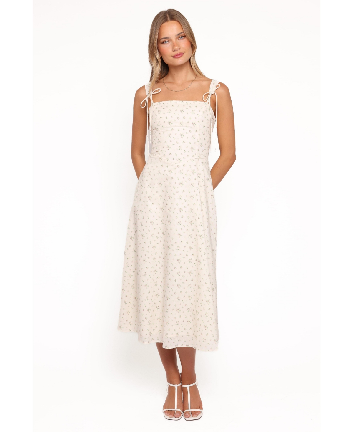 Petal and Pup Women's Clarissa Floral A-Line Square Neckline Midi Dress