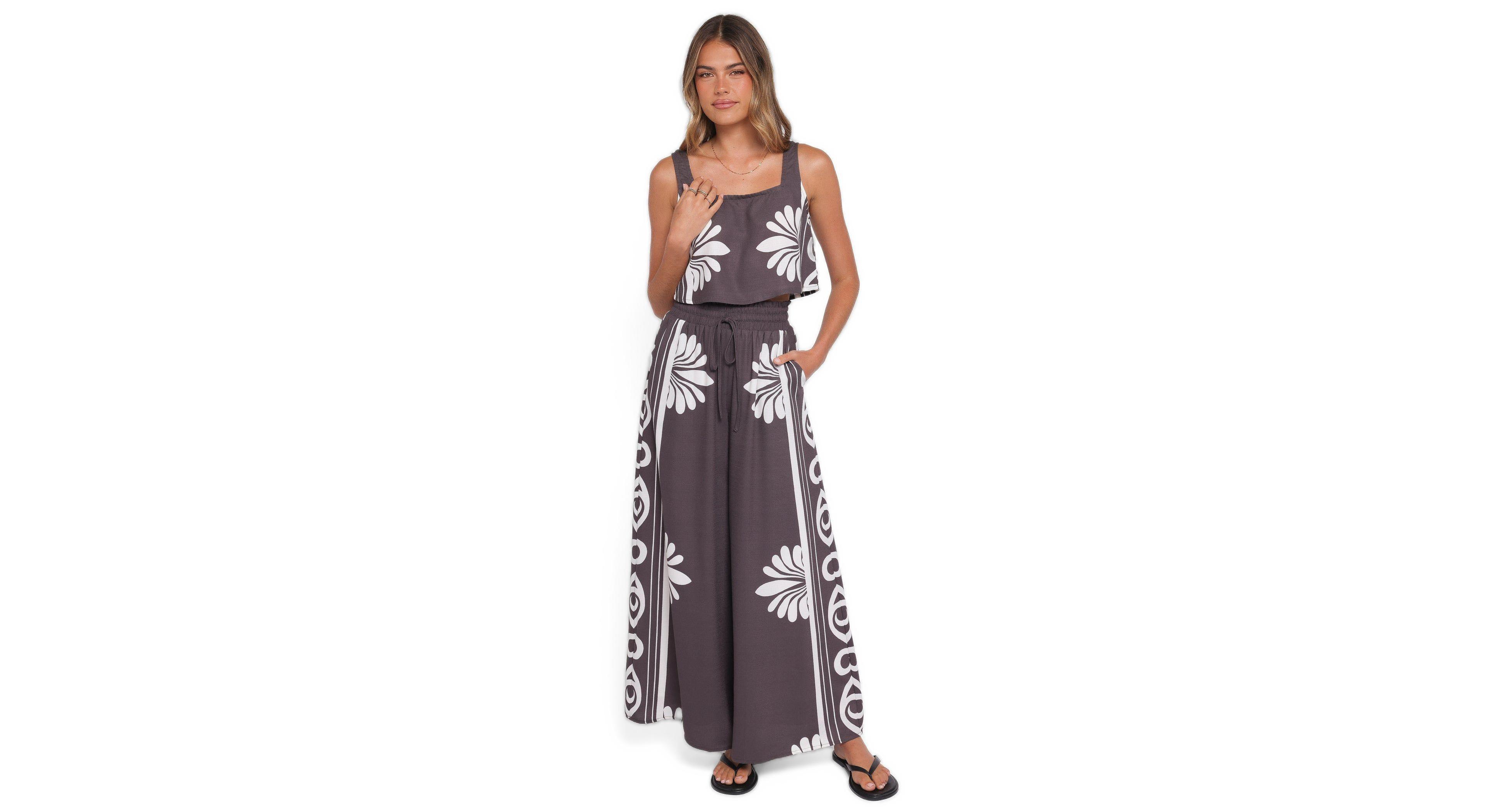 Petal and Pup Women's Timothy Cropped Square-Neckline Wide-Leg Top Pants, 2-Piece Set