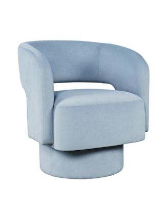 Mid-Century Modern Upholstered Split-Back Curved Sculpture Swivel Accent Chair