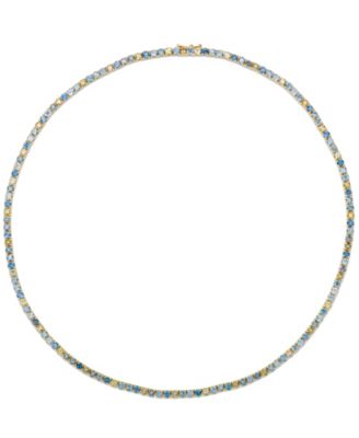 Montana Sapphire Tennis Necklace (18.18 ct. t.w.) in 14k Yellow Gold
