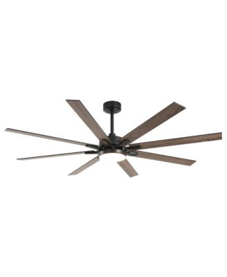 65" Farmhouse Gold Plywood Indoor Large Ceiling Fan with Light and Remote
