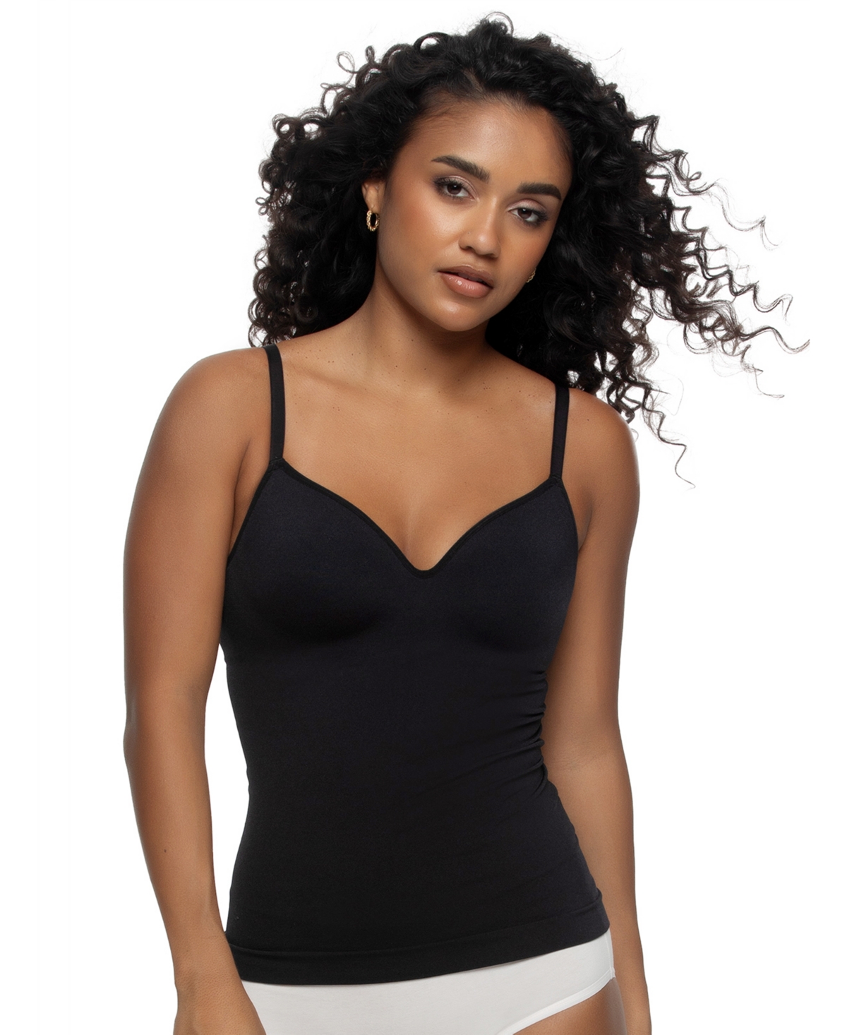 Felina Women's Built-in Bra Tummy-Control Seamless Camisole - Black