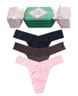 Women's Lace Cotton-Blend Holiday Thong