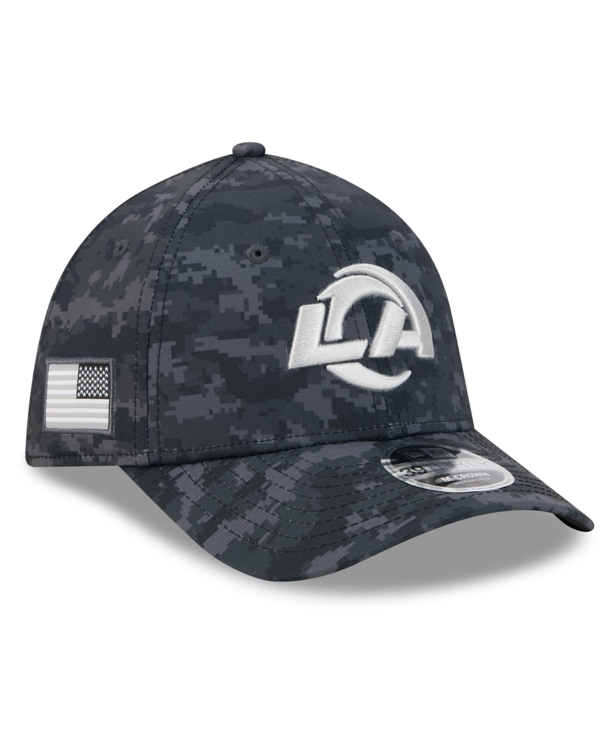 Men's New Era Black Los Angeles Rams 2026 Salute To Service 39THIRTY M-Crown Stretch Hat