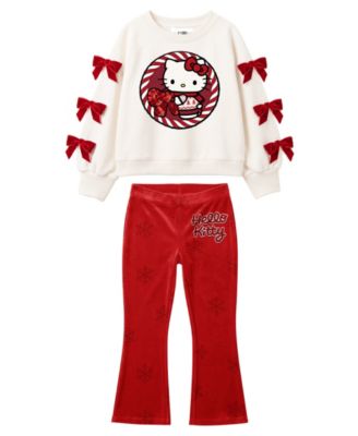 Girls' 2T-6 Holiday Flare-Leg Sweatshirt and Pants, 2-Piece Set