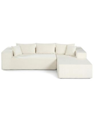 Modular L-Shaped Corduroy Sofa for Deep Seated Comfort