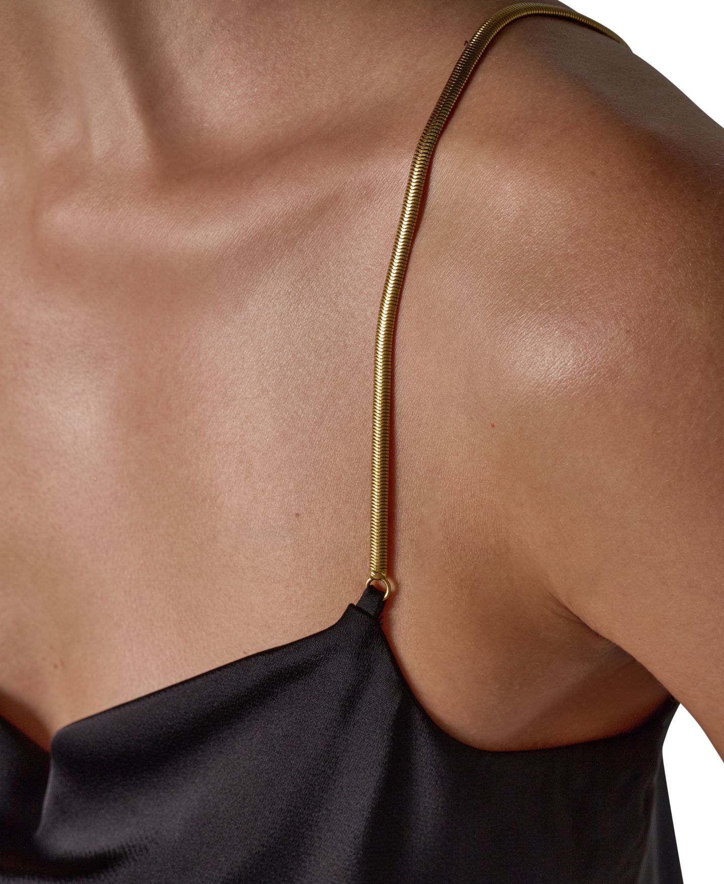 Женский топ Donna Karan New York Cowl Neck Sleeveless Chain-Link Straps Camisole, цвет: Чёрный — фото 5