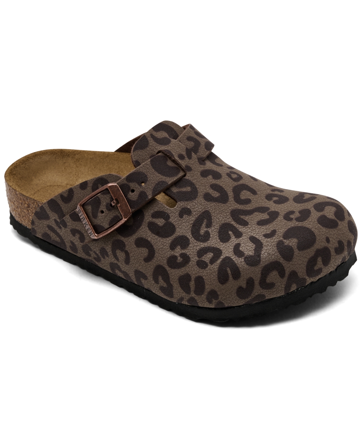 Birkenstock Little Girls' Boston Leopard-Print Closed-Toe Birko-Flor Clogs from Finish Line