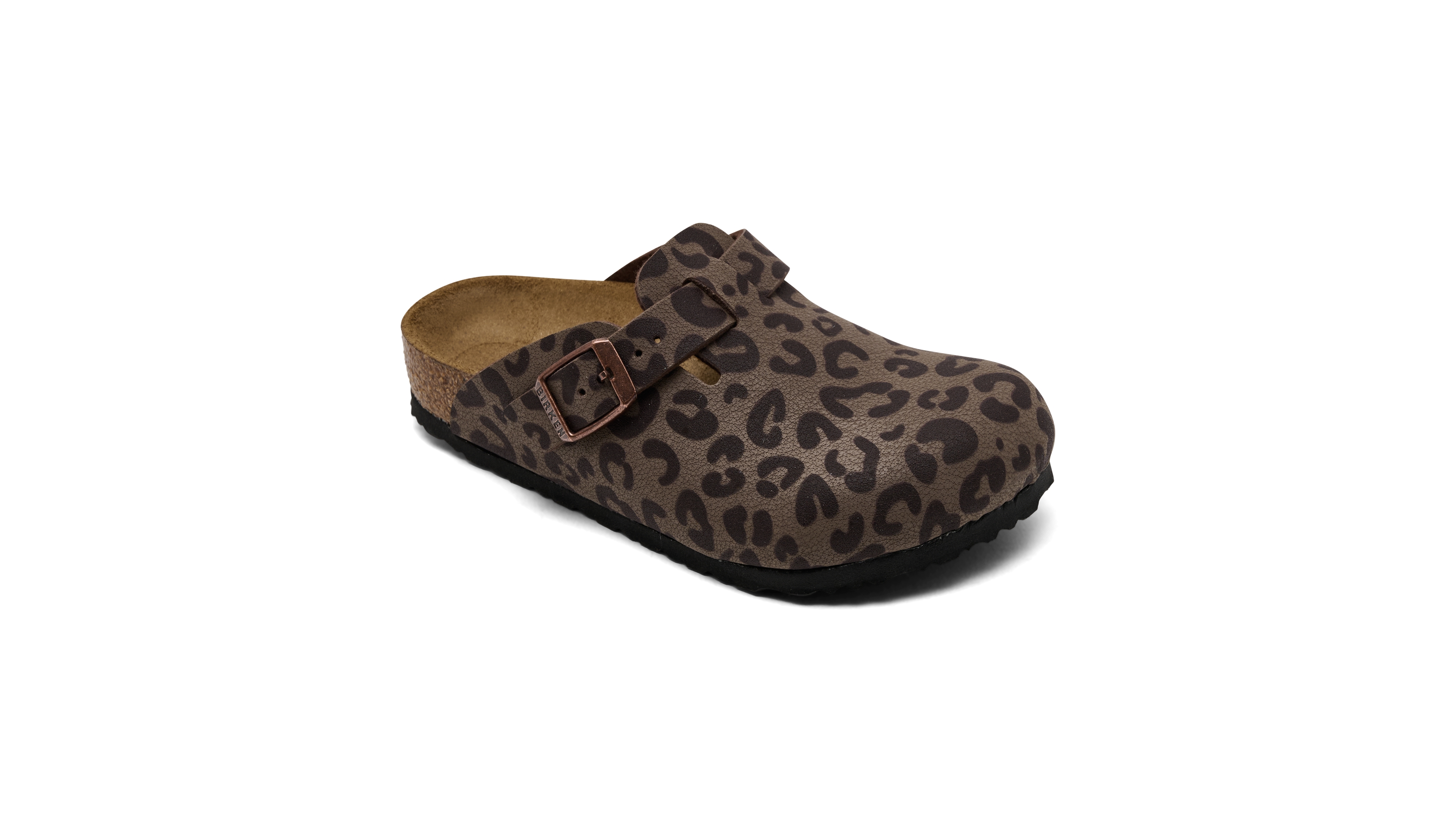 Birkenstock Little Girls' Boston Leopard-Print Closed-Toe Birko-Flor Clogs from Finish Line