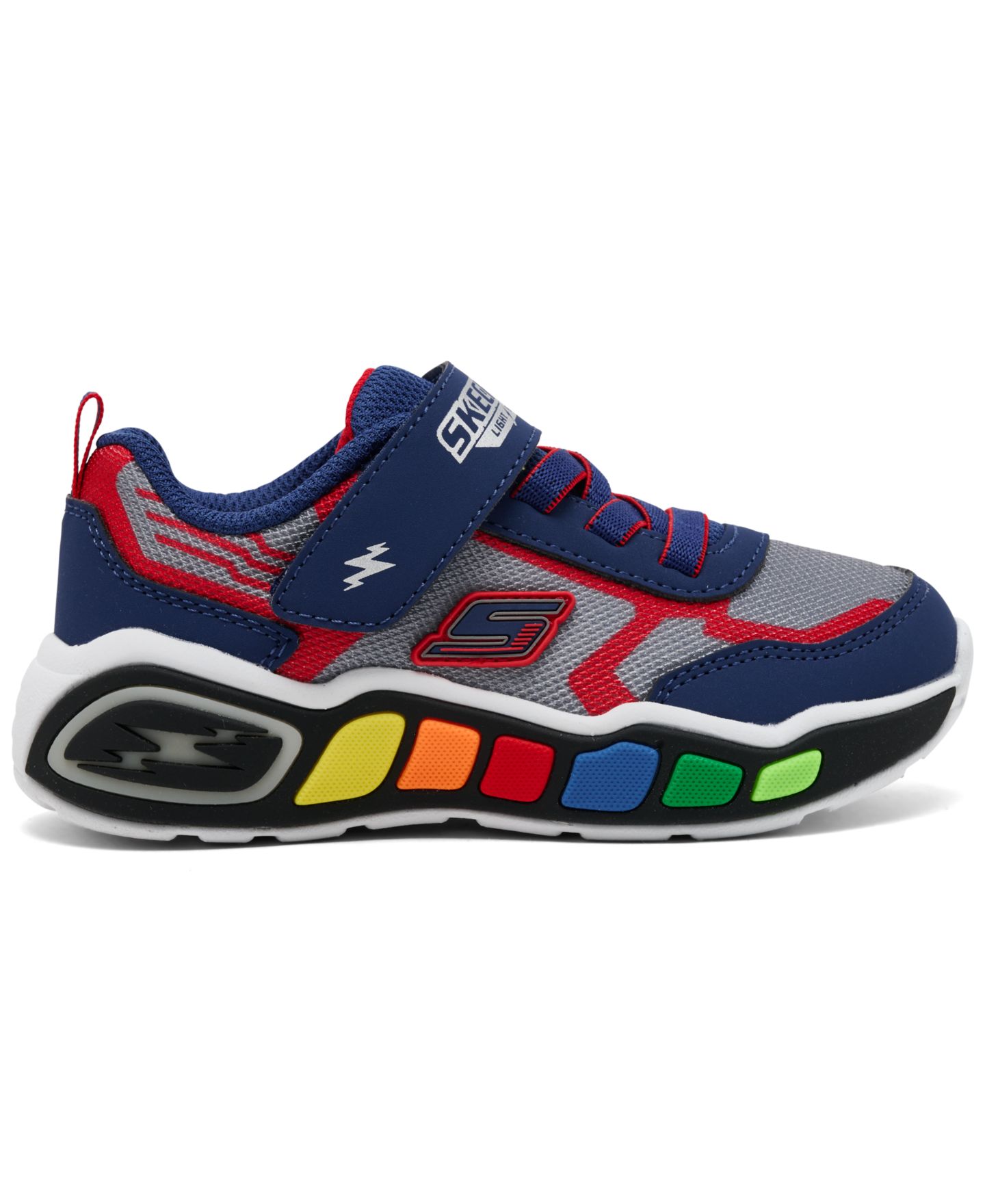 Детские кроссовки Skechers Play Scene Storm Brights со светом на липучках, цвет: Тёмно-синий / Красный — фото 2