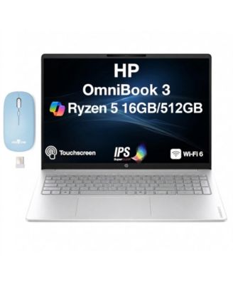 OmniBook 3 Laptop 16.0 WUXGA Display (Ryzen 5 40, 16GB, 256GB SSD, Win 11 Home) DKZ Wireless Mouse