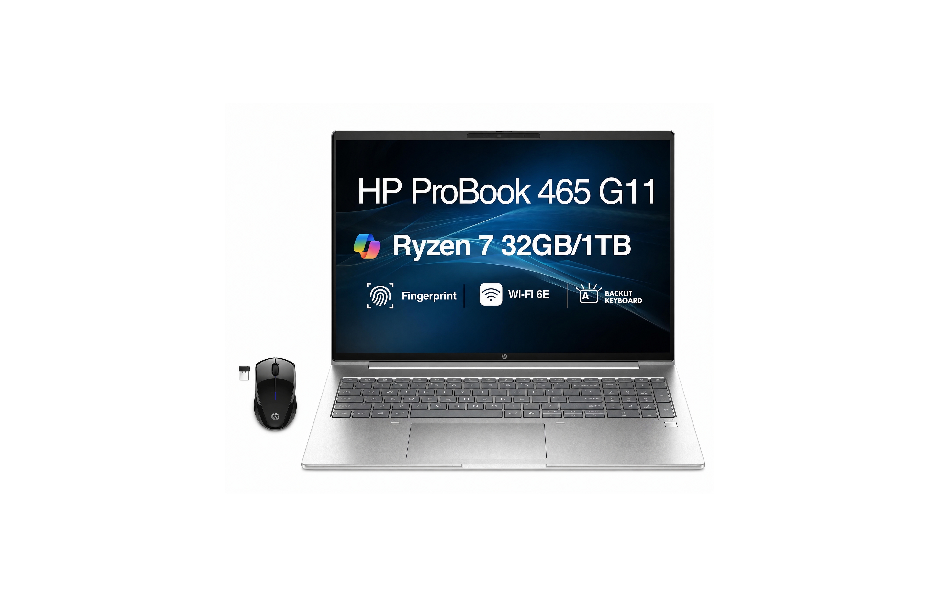 Hp ProBook 465 G11 Laptop 16.0 Wuxga Display (Ryzen 7 7735U, 16GB, 1TB Ssd, Win 11 Pro) Hp Wireless Mouse